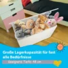 2 in 1 Kinder Spielzeugtruhe aus Holz mit Deckel & Seitengriffe Aufbewahrungsruhe 113L Weiß
