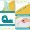 4 in 1 Kinder Staffelei in Walform mit Bank & Doppelseitiger Tischplatte & Whiteboard Gelb