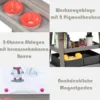 3 in 1 Kinder Staffelei Kindertafel doppelseitig Whiteboard & Kreidetafel & Zeichenpapier für Kleinkinder Grau