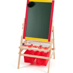 3 in 1 Kinder Staffelei Kindertafel doppelseitig Whiteboard & Kreidetafel 52,5x51,5x106,5 cm