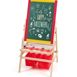 3 in 1 Kinder Staffelei Kindertafel doppelseitig Whiteboard & Kreidetafel 52,5x51,5x106,5 cm