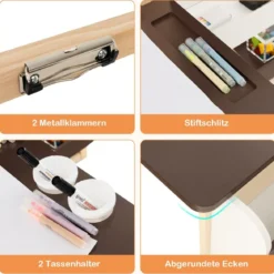 6 in 1 Kinder Staffelei Set Standtafel aus Holz mit doppelseitiger Kreidetafel