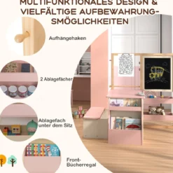 6 in 1 Kinder Staffelei Set Standtafel aus Holz mit doppelseitiger Kreidetafel
