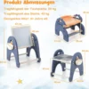 6 in 1 Kindertisch mit Stuhl & Doppelseitiger Abnehmbarer Tischplatte & 66 Bausteine Spieltisch