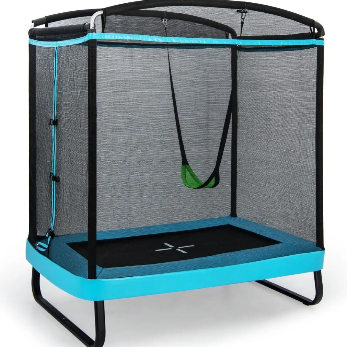 2 in 1 Kindertrampolin mit Schaukel & Sicherheitsnetz & Randabdeckung