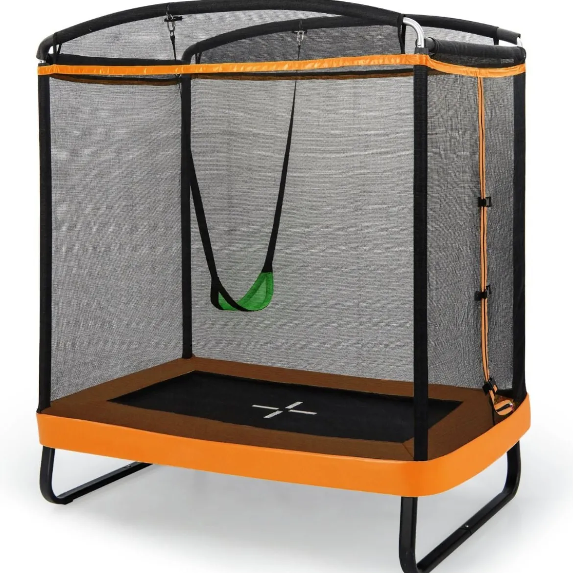 2 in 1 Kindertrampolin mit Schaukel & Sicherheitsnetz & Randabdeckung