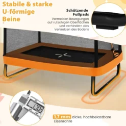 2 in 1 Kindertrampolin mit Schaukel & Sicherheitsnetz & Randabdeckung