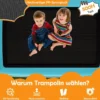 3-in-1 Kindertrampolin Trampolin mit Schaukel & horizontaler Stange Gartentrampolin Orange