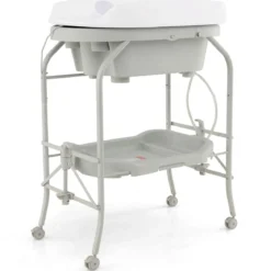 4 in 1 Klappbarer Wickeltisch mit Badewanne tragbare Wickelkommode mit Wickelauflage