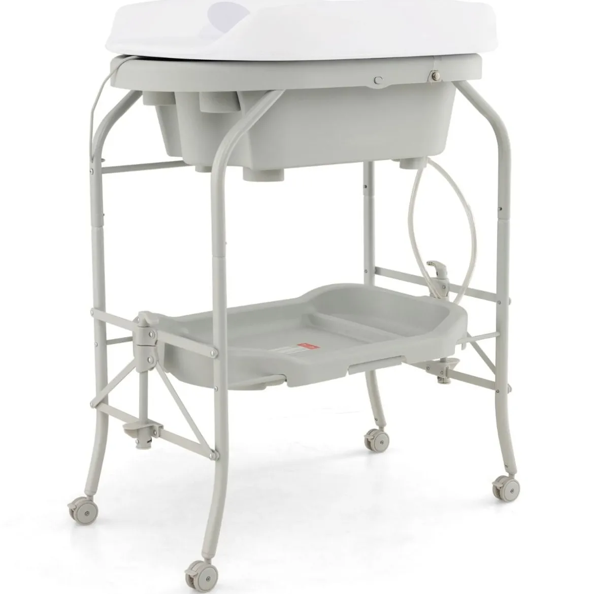 4 in 1 Klappbarer Wickeltisch mit Badewanne tragbare Wickelkommode mit Wickelauflage