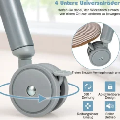 4 in 1 Klappbarer Wickeltisch mit Badewanne tragbare Wickelkommode mit Wickelauflage