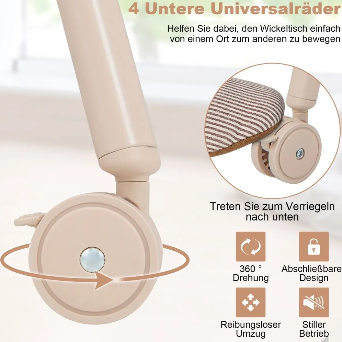 4 in 1 Klappbarer Wickeltisch mit Badewanne tragbare Wickelkommode mit Wickelauflage