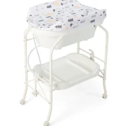 4 in 1 Klappbarer Wickeltisch mit Badewanne tragbare Wickelkommode mit Wickelauflage
