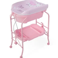 4 in 1 Klappbarer Wickeltisch mit Badewanne tragbare Wickelkommode mit Wickelauflage