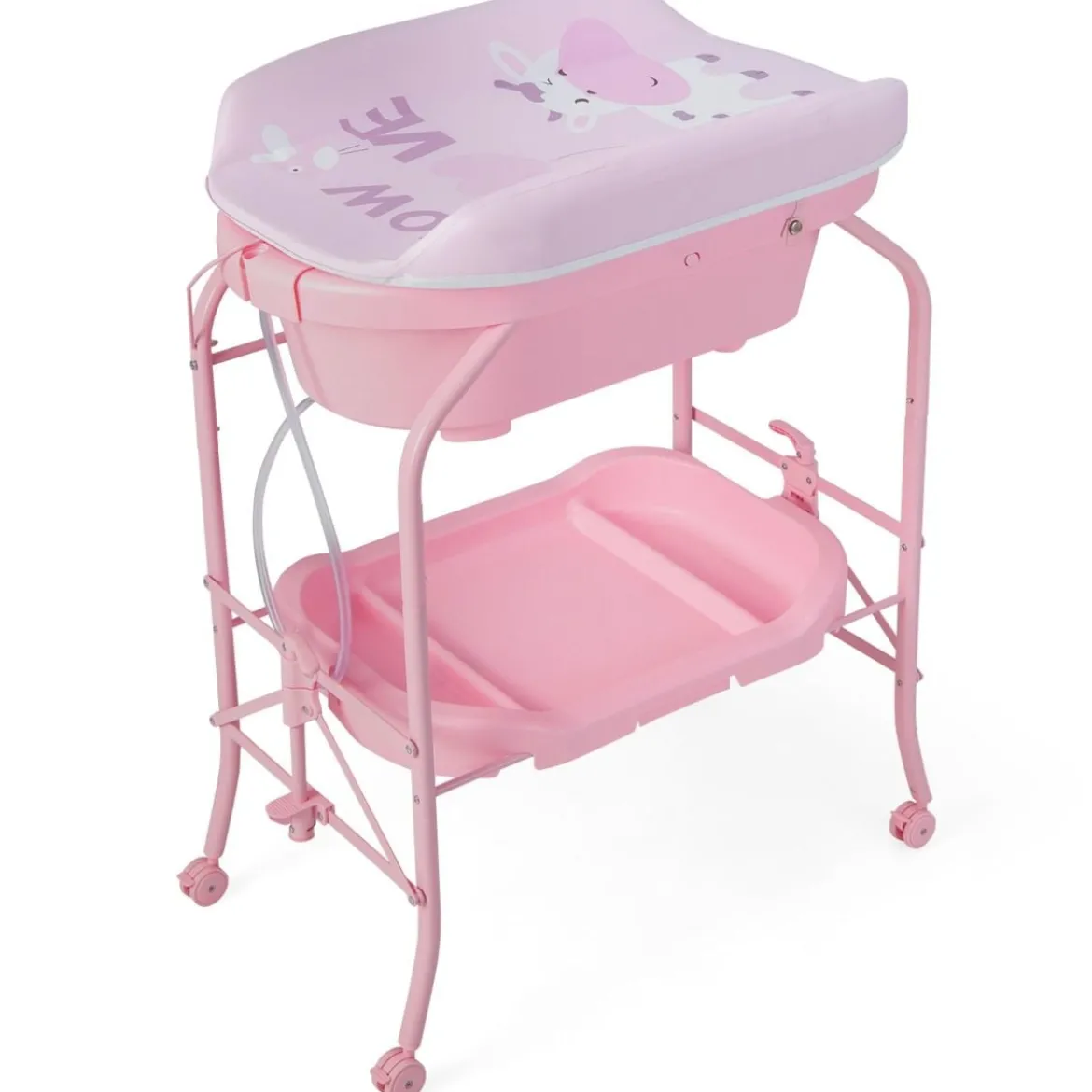 4 in 1 Klappbarer Wickeltisch mit Badewanne tragbare Wickelkommode mit Wickelauflage