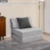 3 in 1 Klappbares Schlafsofa mit Waschbarem Bezug Extra Dick Schaumstoff (15cm) Grau