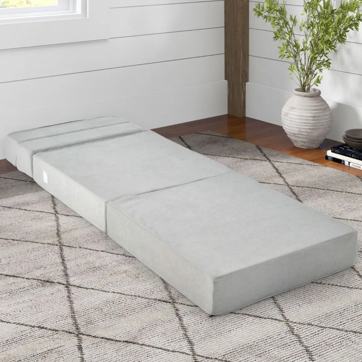 3 in 1 Klappbares Schlafsofa mit Waschbarem Bezug Extra Dick Schaumstoff (15cm) Grau