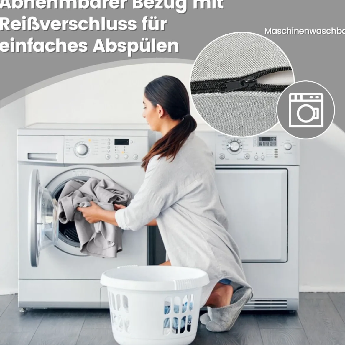 3 in 1 Klappbares Schlafsofa mit Waschbarem Bezug Extra Dick Schaumstoff (15cm) Grau