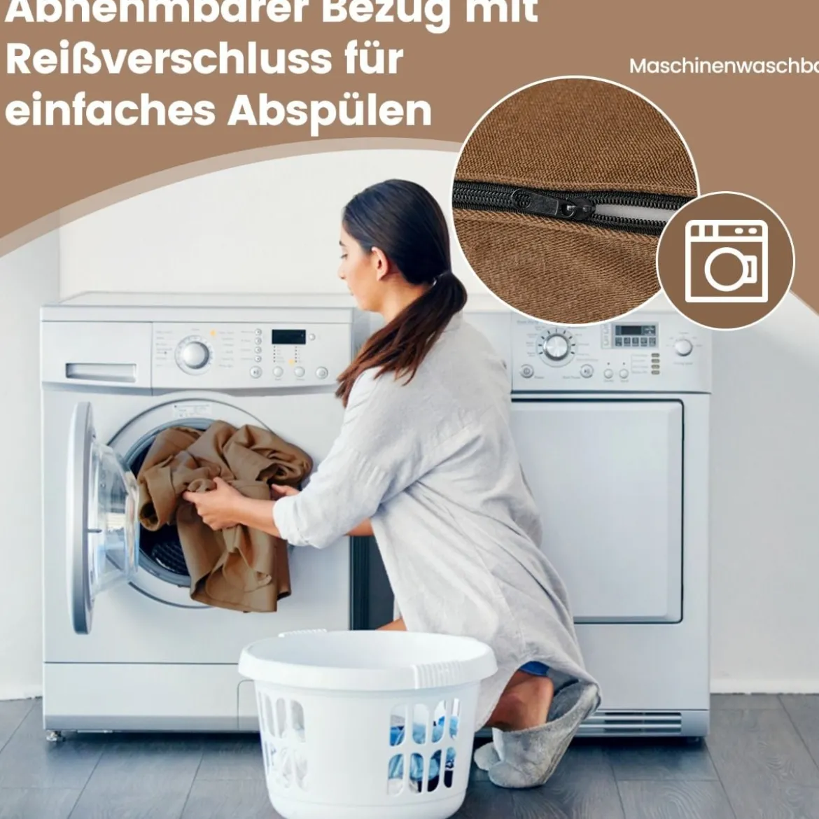 3 in 1 Klappbares Schlafsofa mit Waschbarem Bezug Extra Dick Schaumstoff (15cm) Braun