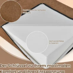 3 in 1 Klappbares Schlafsofa mit Waschbarem Bezug Extra Dick Schaumstoff (15cm) Braun