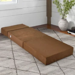 3 in 1 Klappbares Schlafsofa mit Waschbarem Bezug Extra Dick Schaumstoff (15cm) Braun