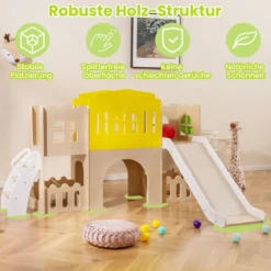 7-in-1 Kleinkind-Rutsche mit Kletterleiter Basketballkorb Tunnel & Stauraum Kinder Rutsche Bunt