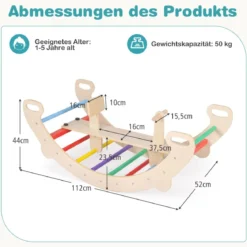 4 in 1 Kletterbogen mit Abnehmbarem Sitz Klettergerüst zum Wippen Schaukeln Klettern Krabbeln