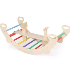 4 in 1 Kletterbogen mit Abnehmbarem Sitz Klettergerüst zum Wippen Schaukeln Klettern Krabbeln