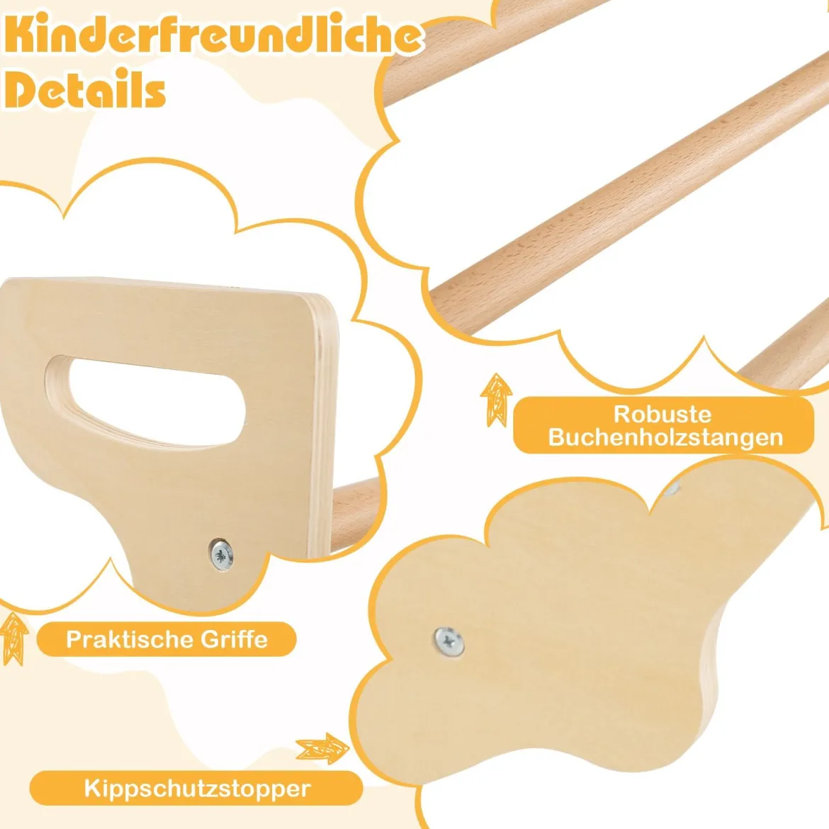 8 in 1 Kletterbogen mit Aufbewahrungsbox Klettergerüst zum Klettern Wippen Krabbeln 90 x 50 x 48 cm