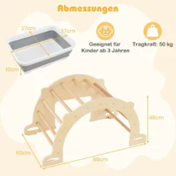 8 in 1 Kletterbogen mit Aufbewahrungsbox Klettergerüst zum Klettern Wippen Krabbeln 90 x 50 x 48 cm