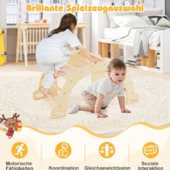 8 in 1 Kletterbogen mit Aufbewahrungsbox Klettergerüst zum Klettern Wippen Krabbeln 80 x 47 x 41 cm