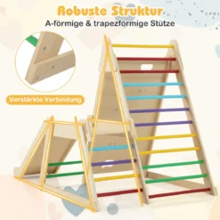 3 in 1 Kletterleiter & Kletterwand & Rutsche Indoor Klettergerüst zum Klettern & Rutschen Bunt