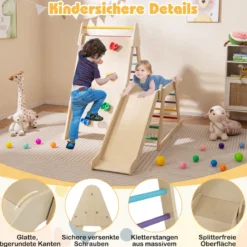 3 in 1 Kletterleiter & Kletterwand & Rutsche Indoor Klettergerüst zum Klettern & Rutschen Bunt