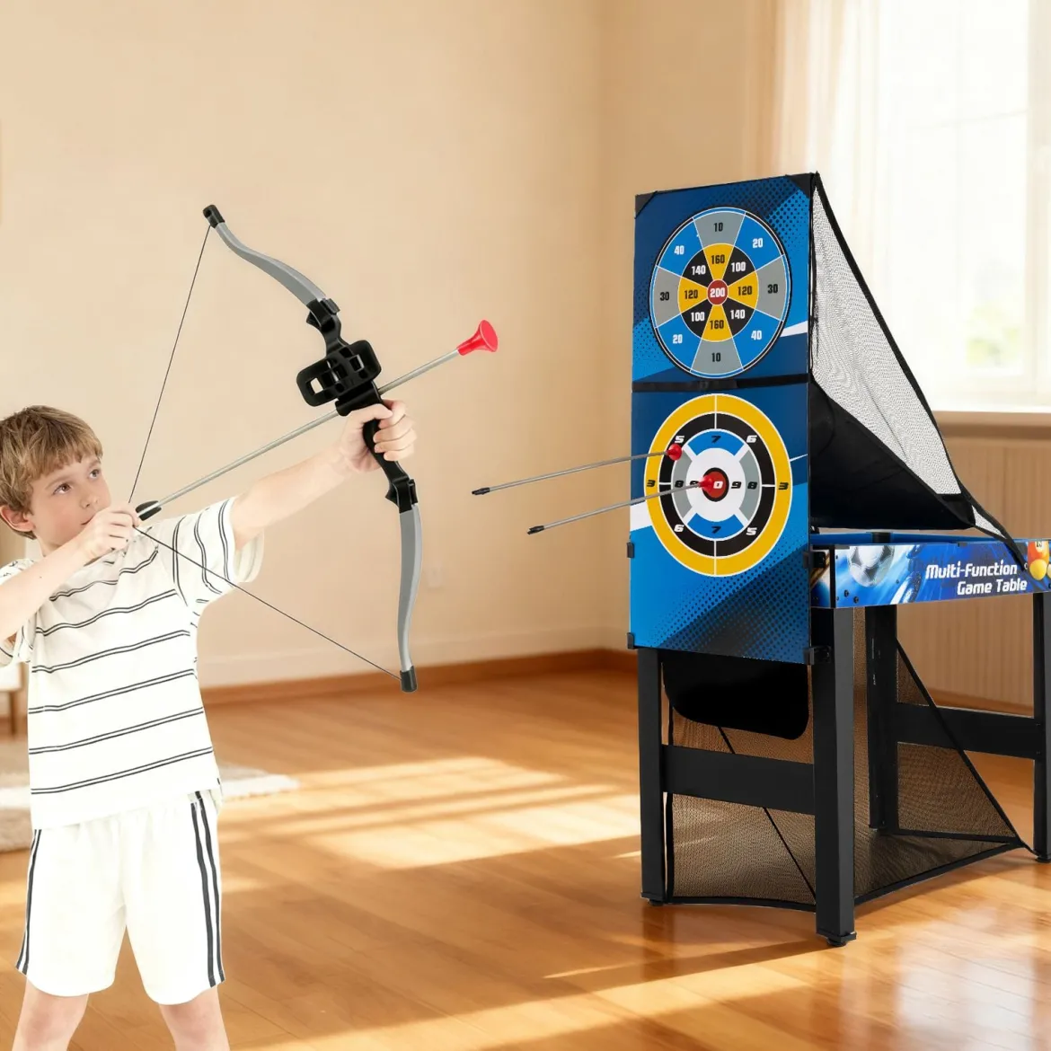 10-in-1 Kombi-Spieltisch-Set Multi-Spieltisch-Set mit Billard Hockey Tischtennis Basketball Fußball Schießen Flipper Darts