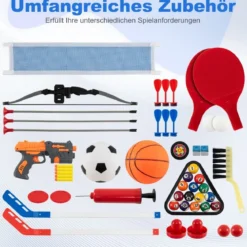 10-in-1 Kombi-Spieltisch-Set Multi-Spieltisch-Set mit Billard Hockey Tischtennis Basketball Fußball Schießen Flipper Darts