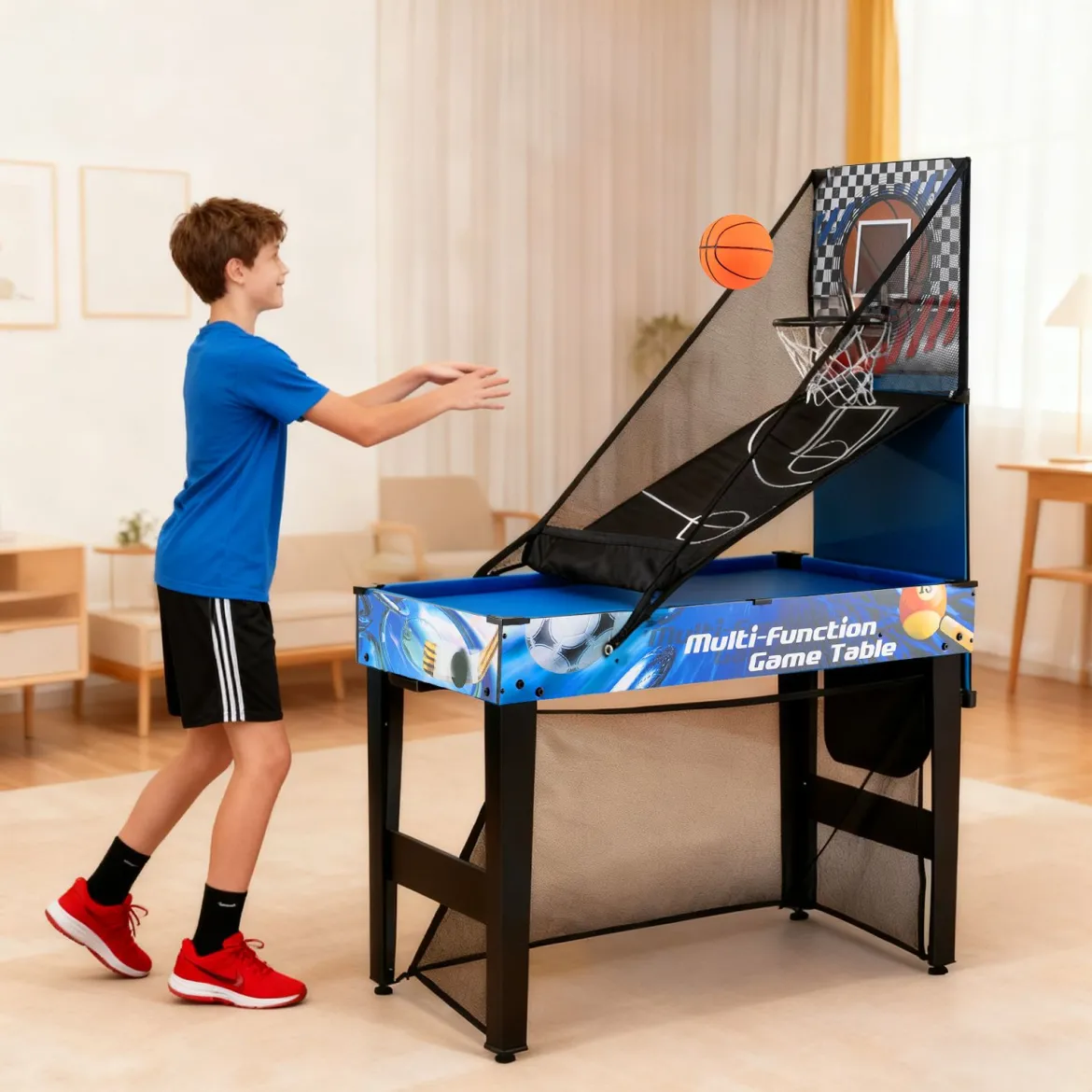 10-in-1 Kombi-Spieltisch-Set Multi-Spieltisch-Set mit Billard Hockey Tischtennis Basketball Fußball Schießen Flipper Darts