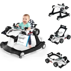 4 in 1 Lauflernhilfe Lauflernwagen Klappbar mit Einstellbarer Höhe 15kg Belastbar