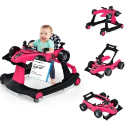 4 in 1 Lauflernhilfe Lauflernwagen Klappbar mit Einstellbarer Höhe 15kg Belastbar