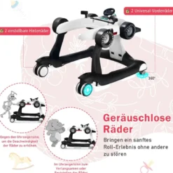 4 in 1 Lauflernhilfe Lauflernwagen Klappbar mit Einstellbarer Höhe 15kg Belastbar
