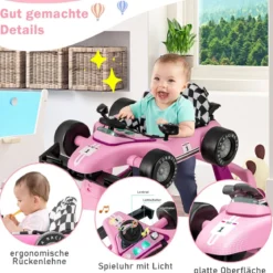 4 in 1 Lauflernhilfe Lauflernwagen Klappbar mit Einstellbarer Höhe 15kg Belastbar