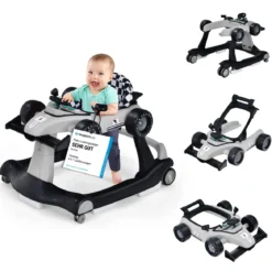 4 in 1 Lauflernhilfe Lauflernwagen Klappbar mit Einstellbarer Höhe 15kg Belastbar