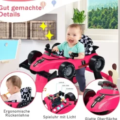 4 in 1 Lauflernhilfe Lauflernwagen Klappbar mit Einstellbarer Höhe 15kg Belastbar
