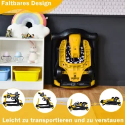 4 in 1 Lauflernhilfe Lauflernwagen Klappbar mit Einstellbarer Höhe 15kg Belastbar