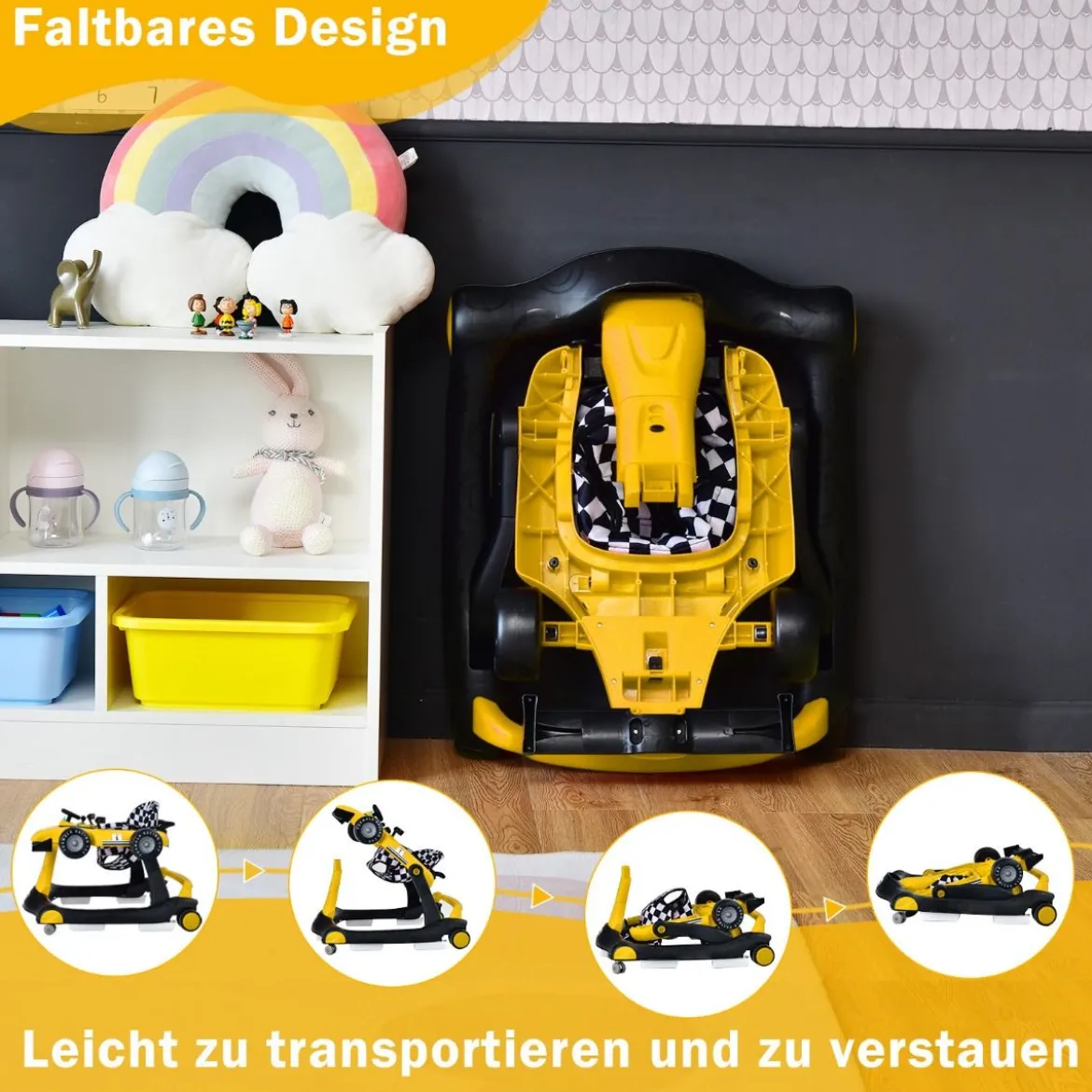 4 in 1 Lauflernhilfe Lauflernwagen Klappbar mit Einstellbarer Höhe 15kg Belastbar