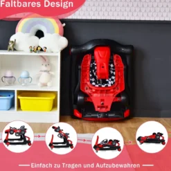 4 in 1 Lauflernhilfe Lauflernwagen Klappbar mit Einstellbarer Höhe 15kg Belastbar