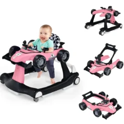 4 in 1 Lauflernhilfe Lauflernwagen Klappbar mit Einstellbarer Höhe 15kg Belastbar