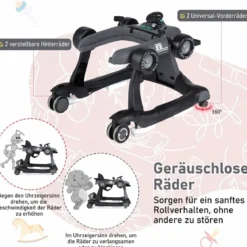 4 in 1 Lauflernhilfe Lauflernwagen Klappbar mit Einstellbarer Höhe 15kg Belastbar