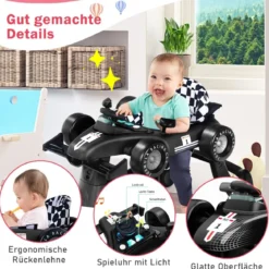 4 in 1 Lauflernhilfe Lauflernwagen Klappbar mit Einstellbarer Höhe 15kg Belastbar