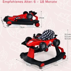 4 in 1 Lauflernhilfe Lauflernwagen Klappbar mit Einstellbarer Höhe 15kg Belastbar