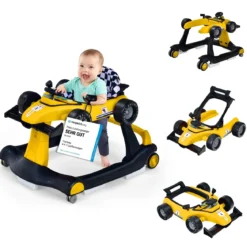 4 in 1 Lauflernhilfe Lauflernwagen Klappbar mit Einstellbarer Höhe 15kg Belastbar